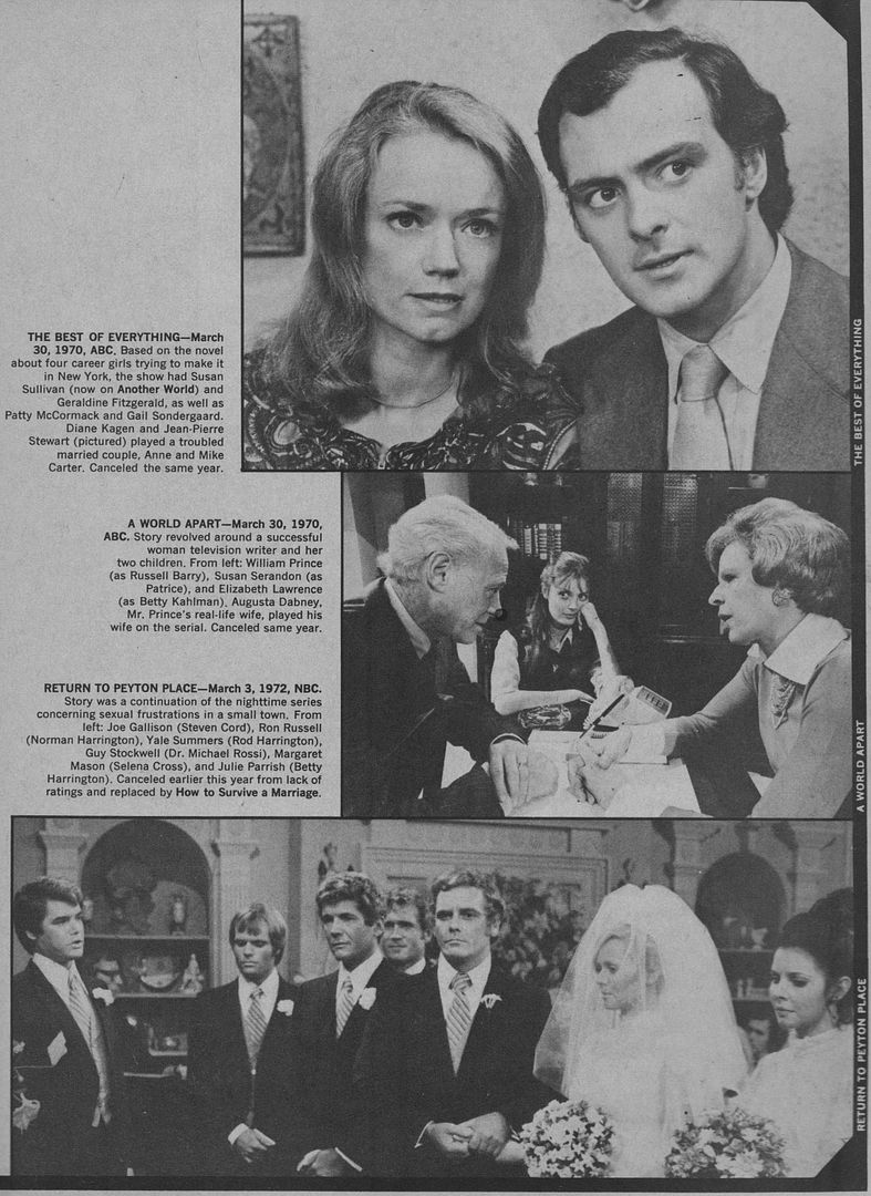 1975 photo history of canceled soap operas DTS Cancelled Soaps Soap Opera Network Community